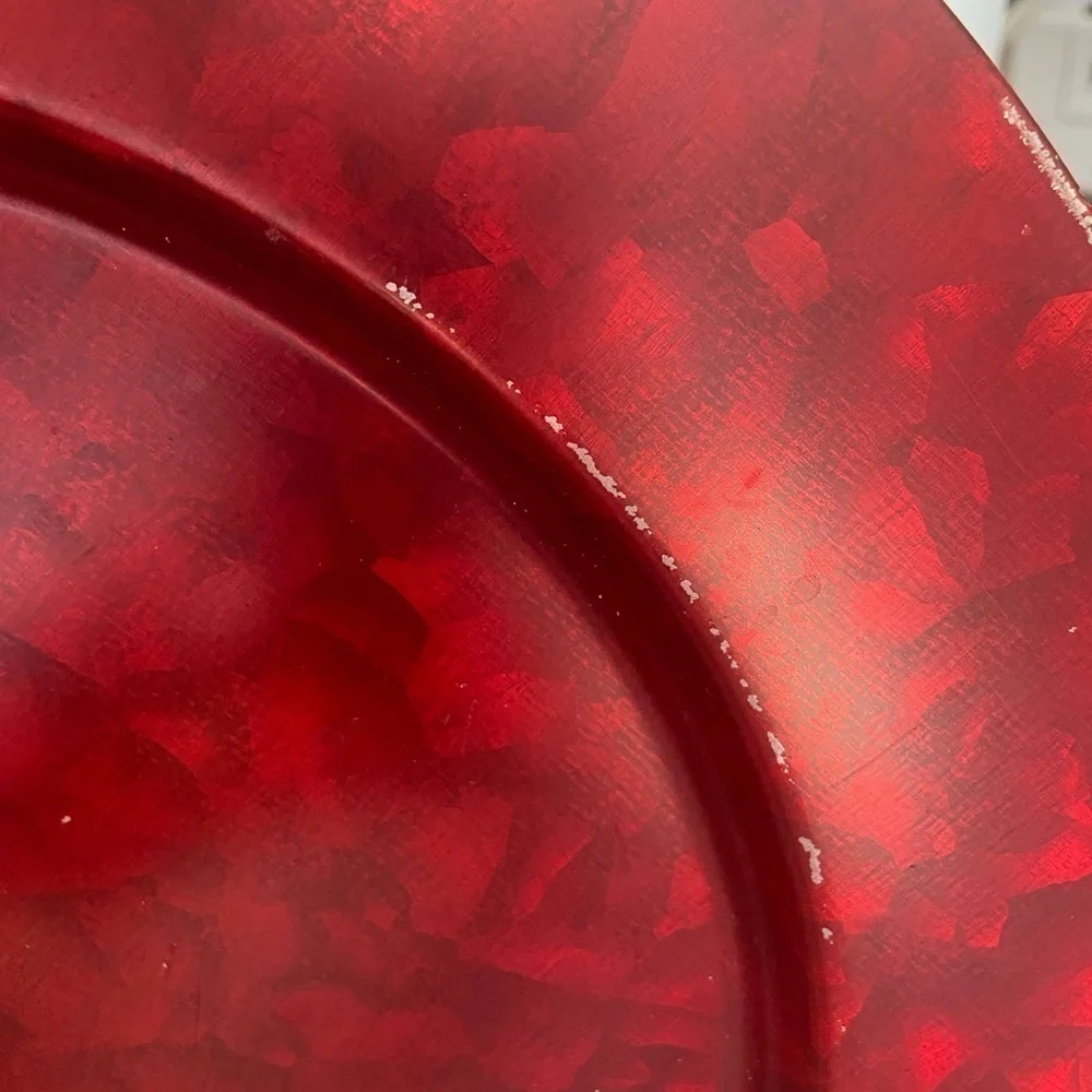 Holiday Red Metal Chargers set of 2